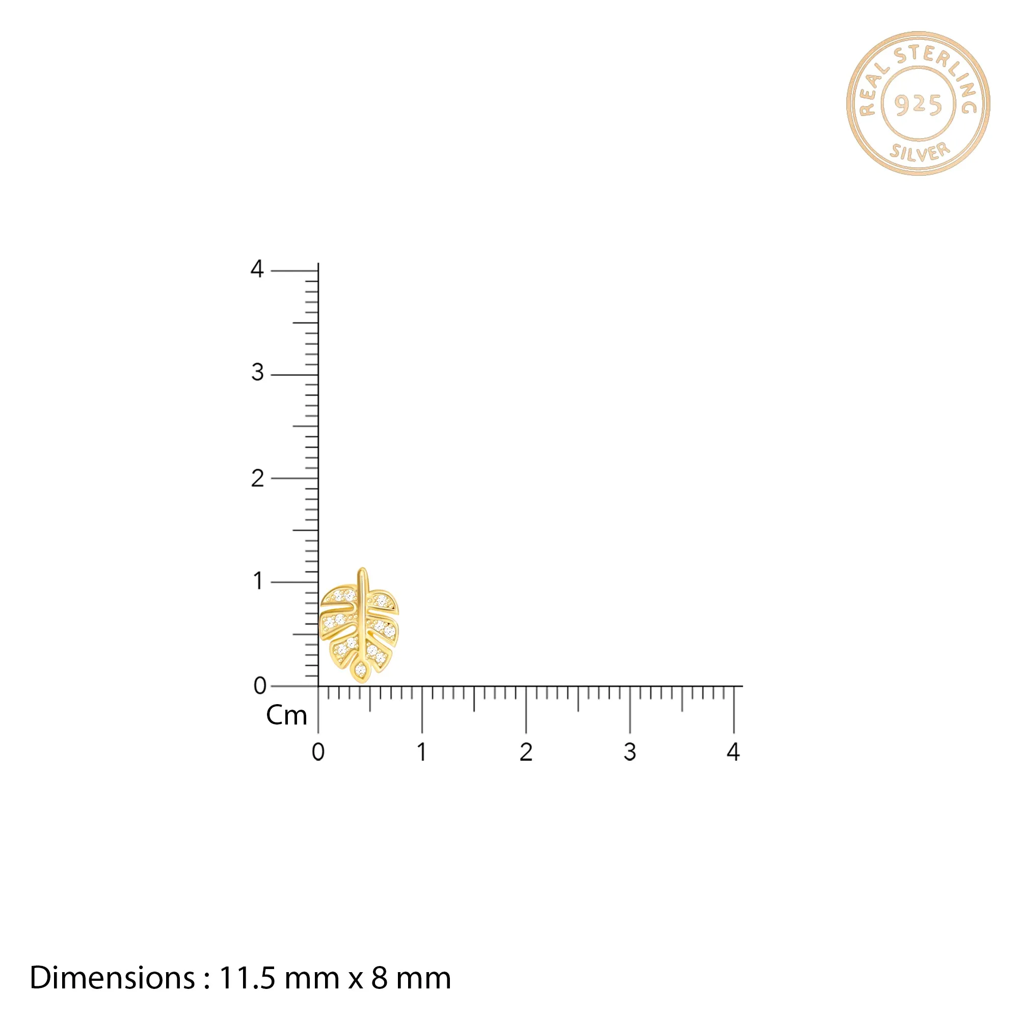 Golden Leaflet Stud Earrings Giva