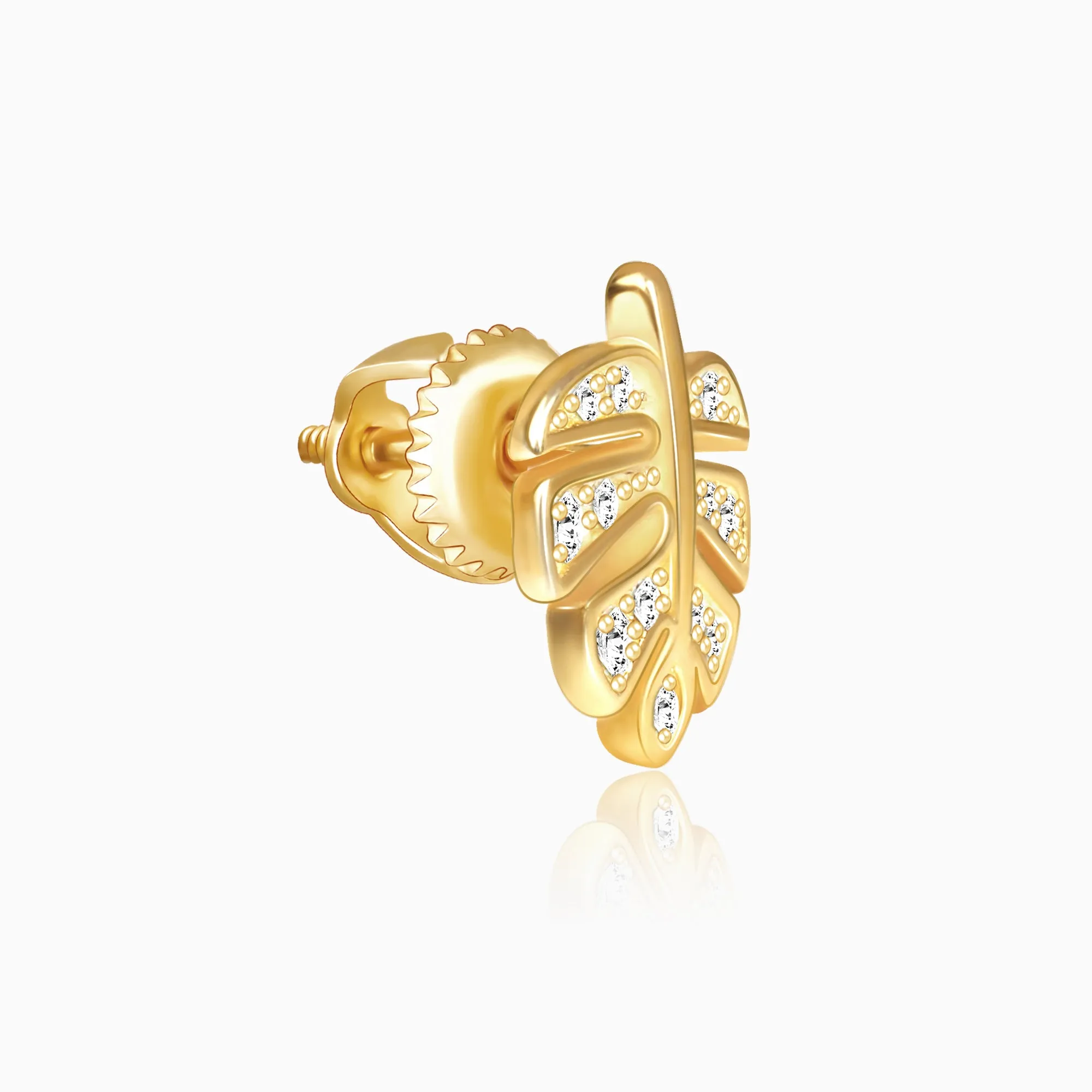 Golden Leaflet Stud Earrings Giva