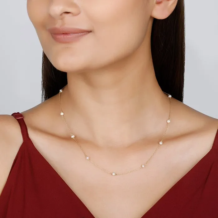 Golden Minimal Pearl Necklace Giva