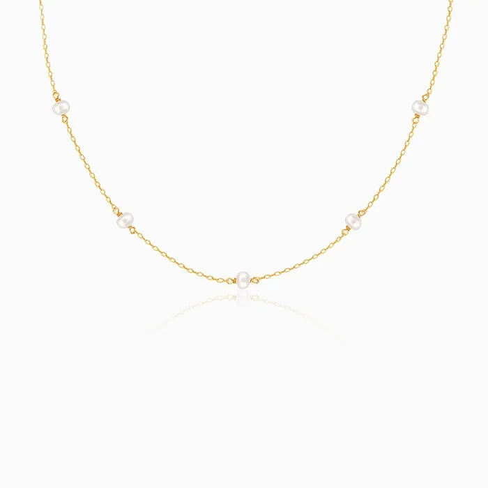 Golden Minimal Pearl Necklace Giva