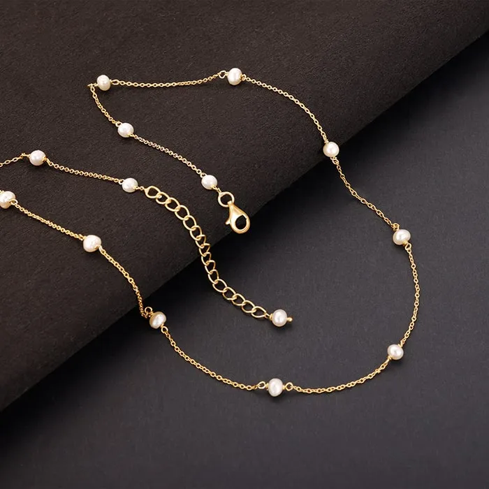 Golden Minimal Pearl Necklace Giva