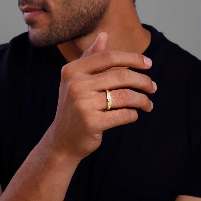 Golden Modest Leader Ring For Him Giva