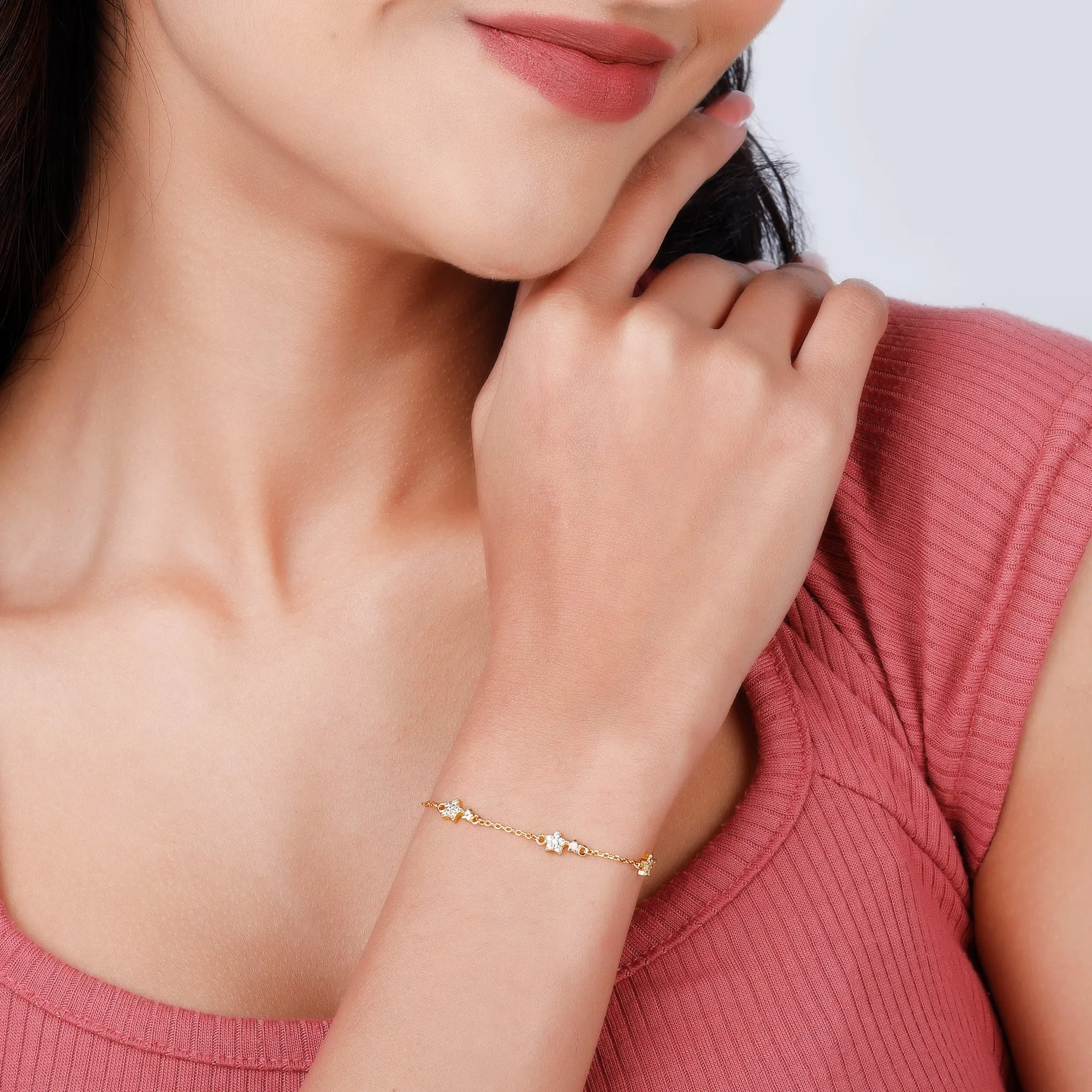 Golden Paired Star Bracelet Giva
