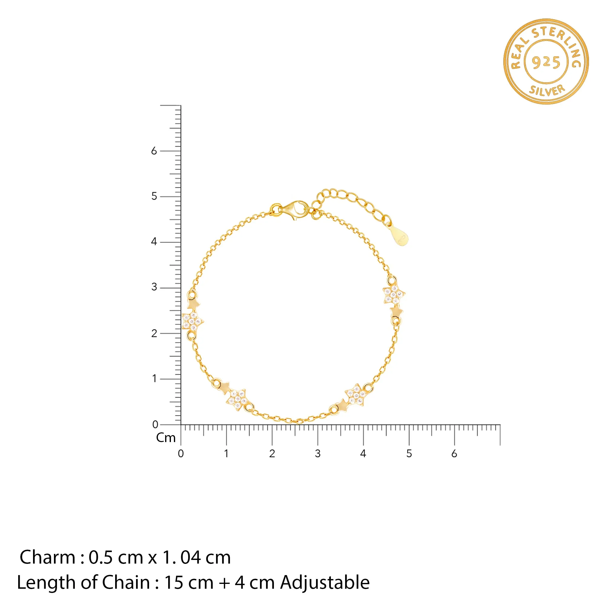 Golden Paired Star Bracelet Giva