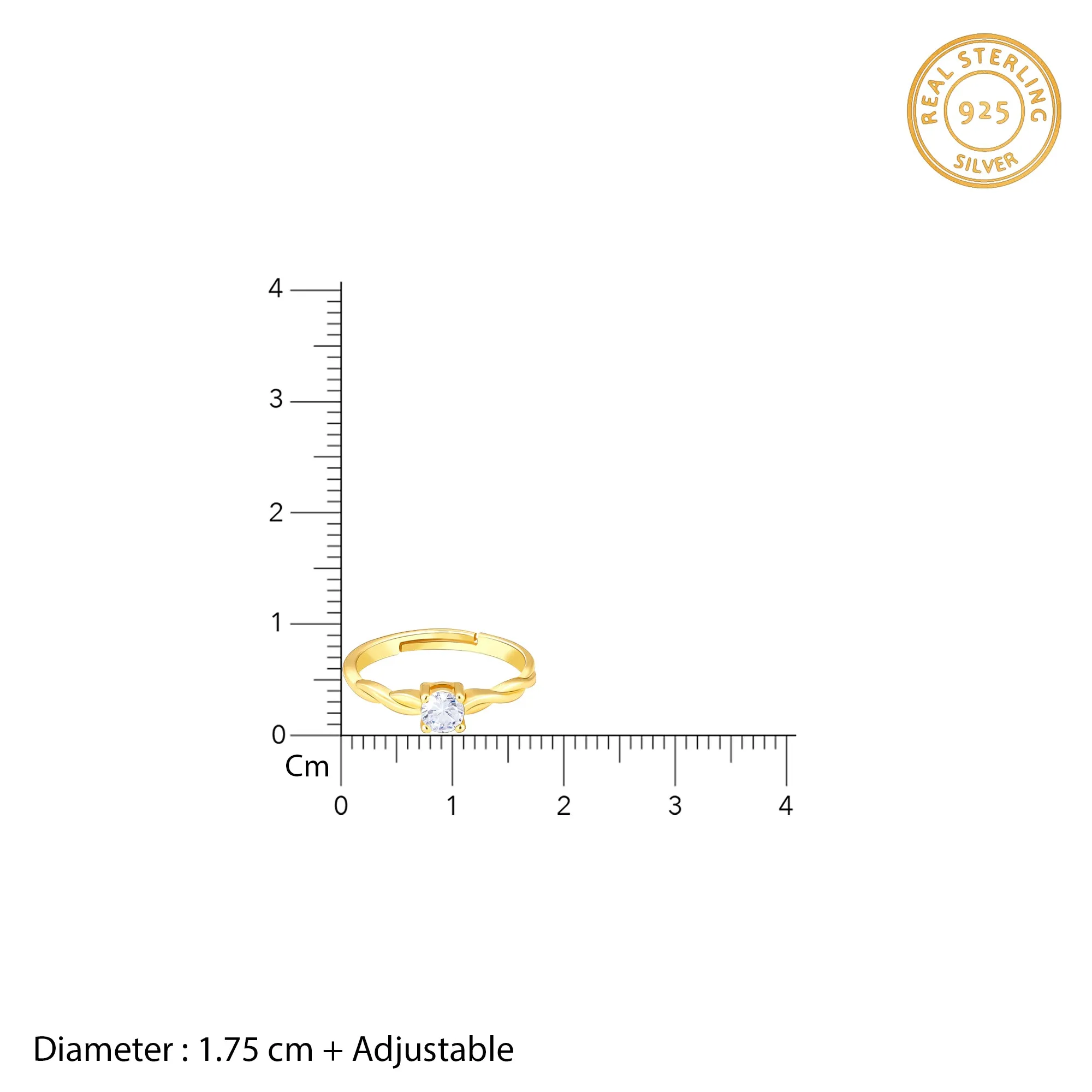Golden Swivel Love Solitaire Ring Giva