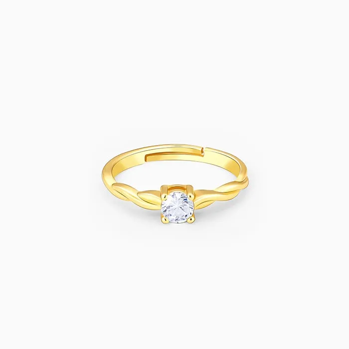 Golden Swivel Love Solitaire Ring Giva