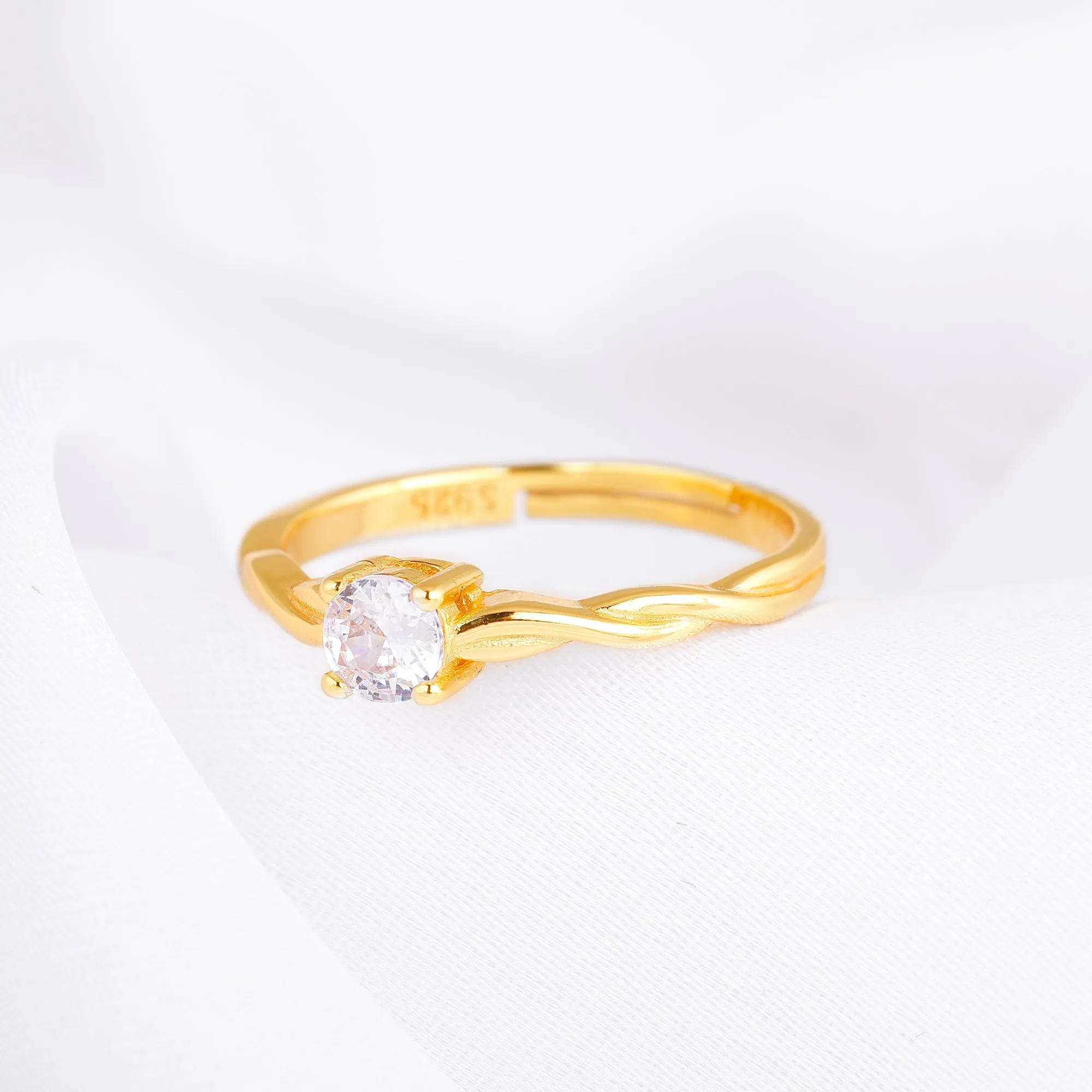 Golden Swivel Love Solitaire Ring Giva
