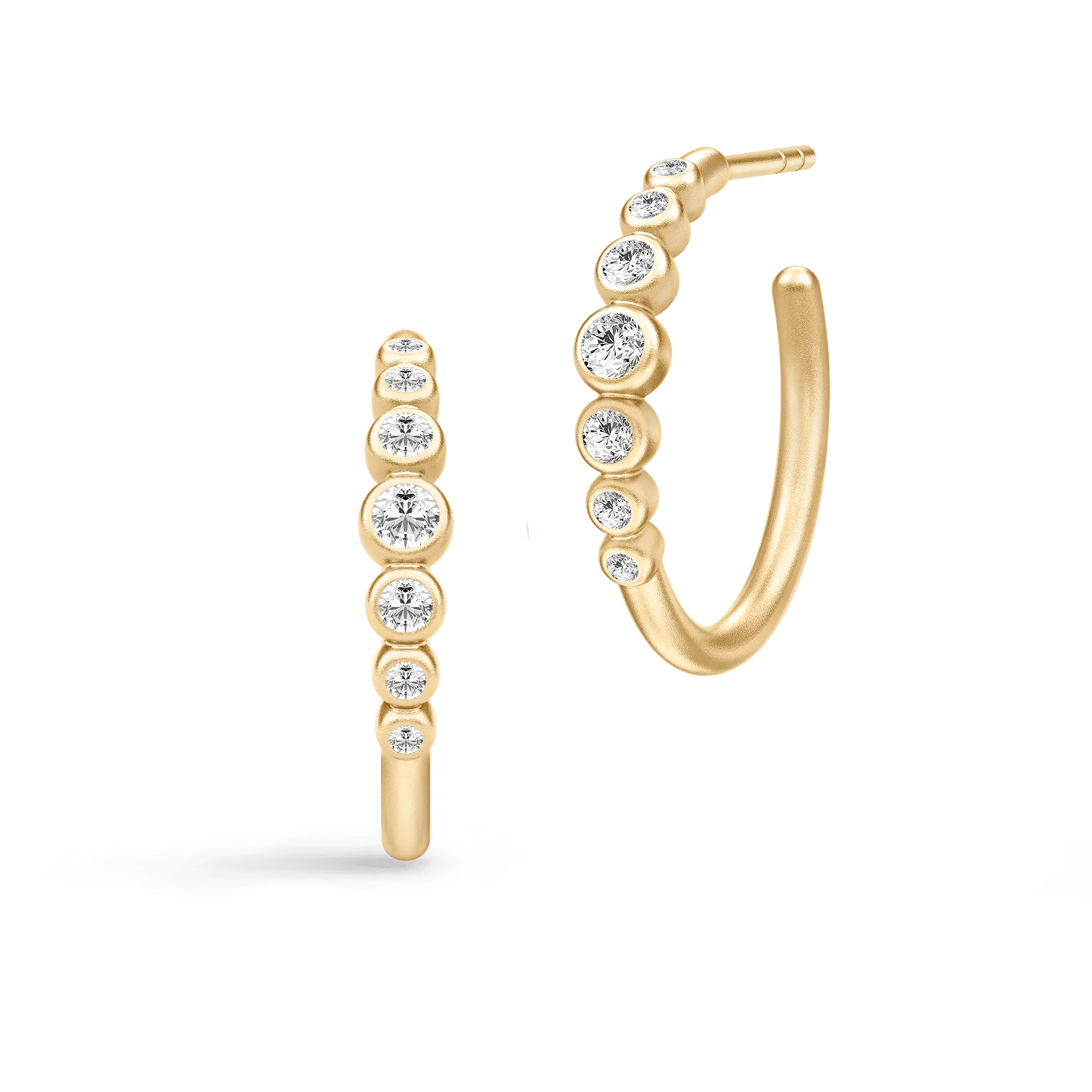 Grace Gold Plated Hoops w. Zirconia