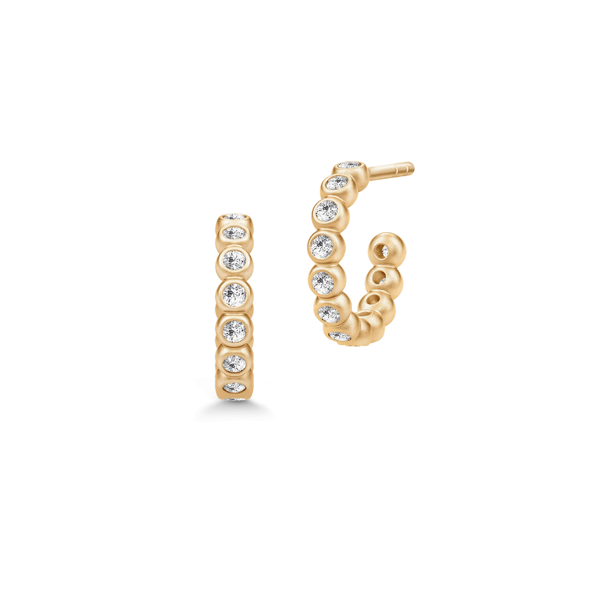 Grace Mini Gold Plated Hoops w. Zirconia