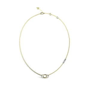 Guess Gold-Plated Stainless-Steel G Logo And Crystal Pendant on 16-18" Chain Shiels