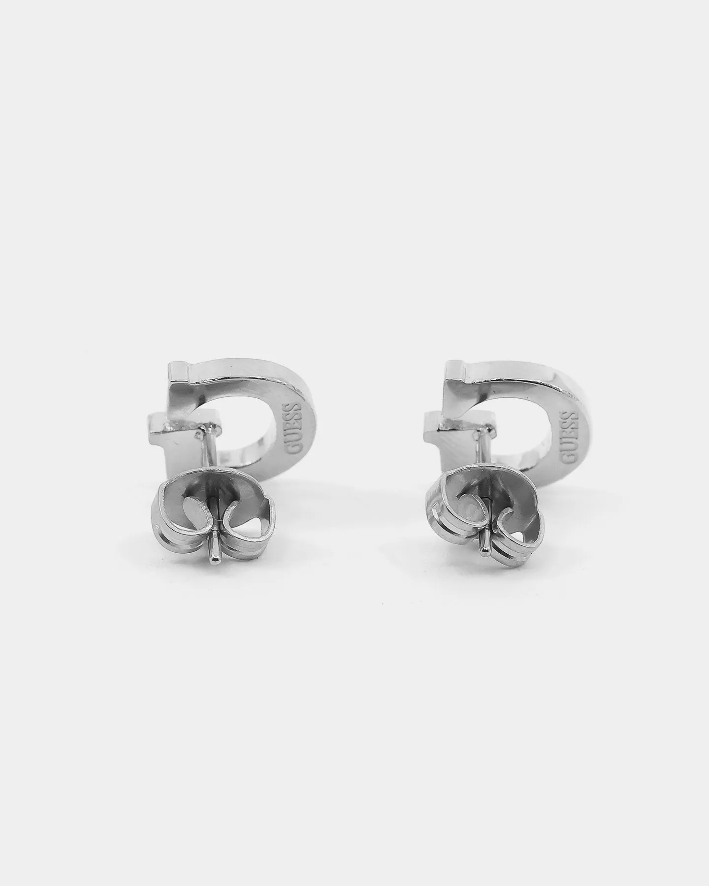 Guess Mainline Women's G Round Pave Stud Earrings Silver