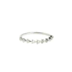 Iris 18K White Gold Ring w. Diamonds