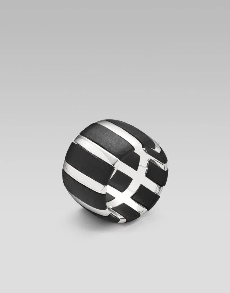 Isadora Striped Silver Ring