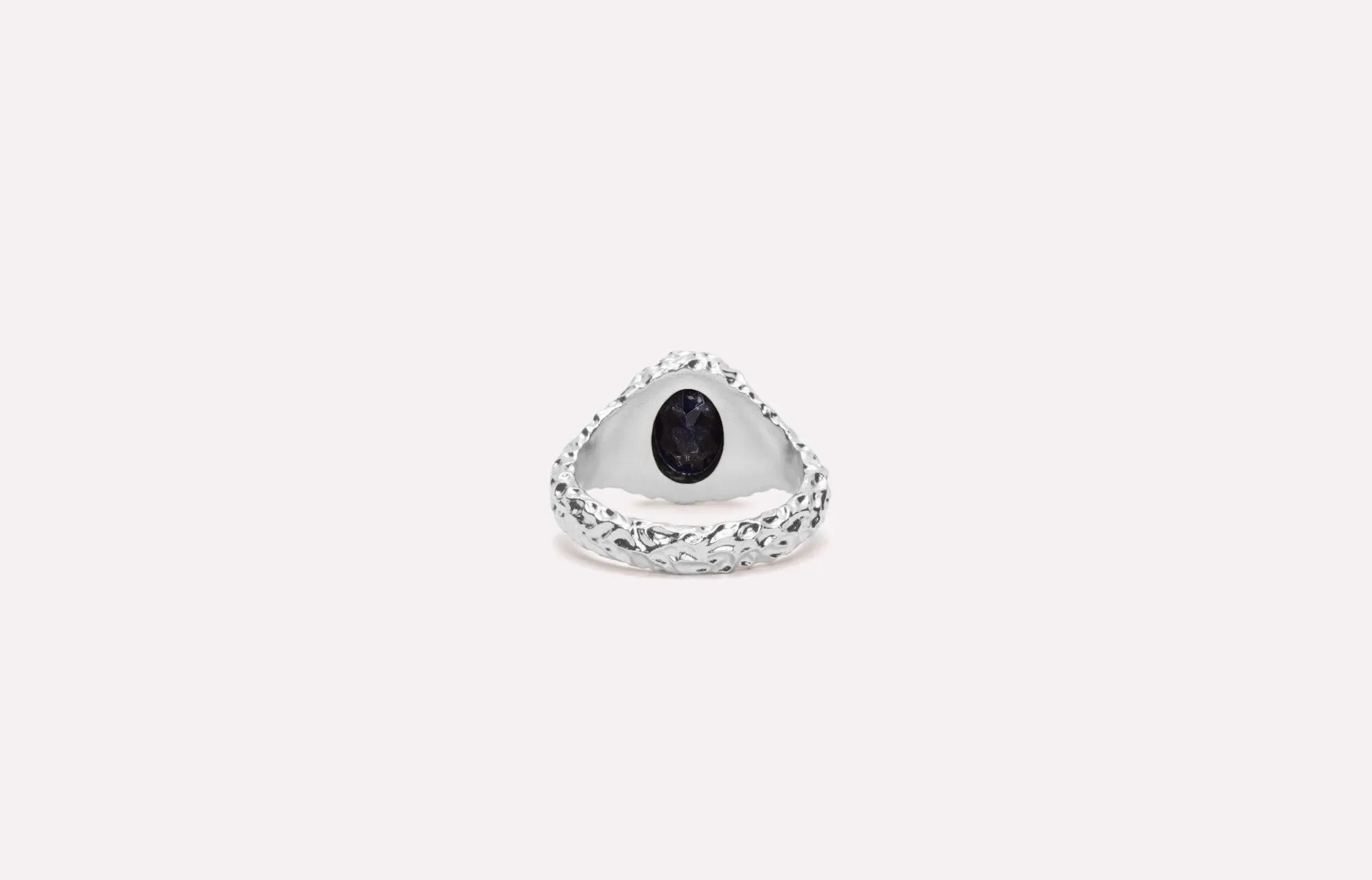 IX Crunchy Ornate Blue Sodalite Signet Ring