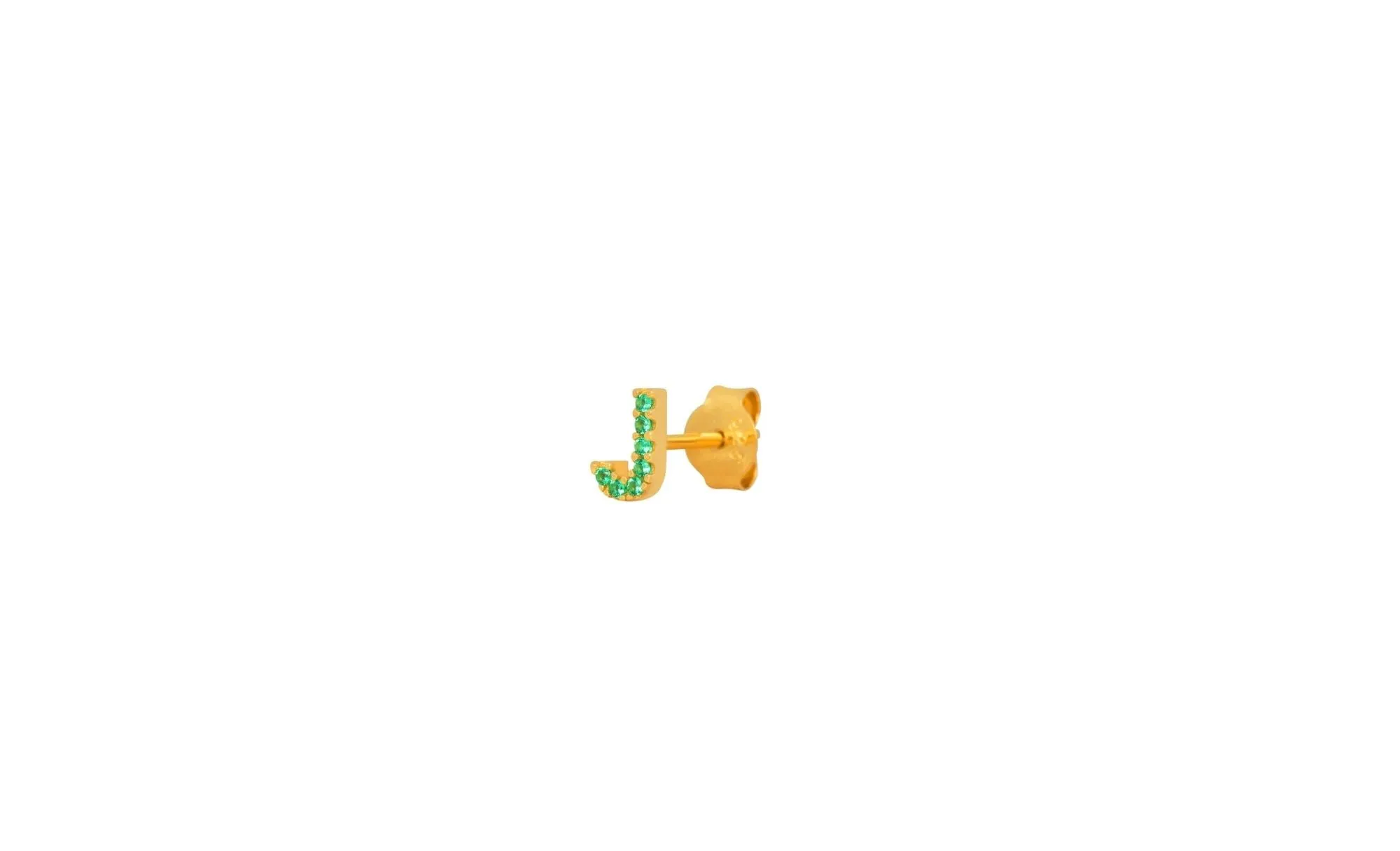 IX J 22K Gold Plated Stud w. Zirconia
