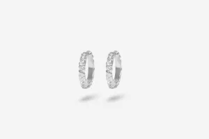 IX Mini Crunchy Edge Silver Hoop
