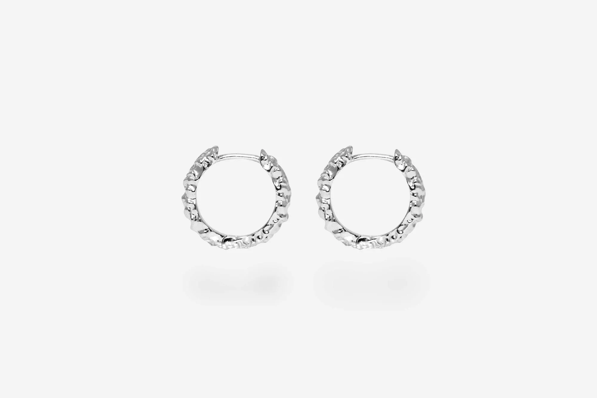 IX Mini Crunchy Edge Silver Hoop