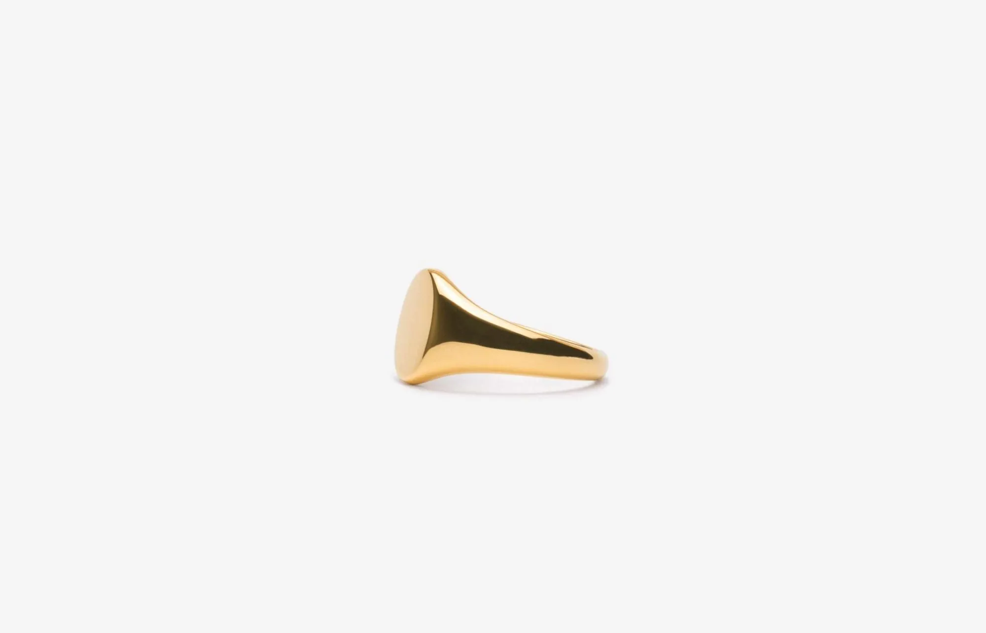 IX Mini Oval Signet 22K Gold Plated Ring