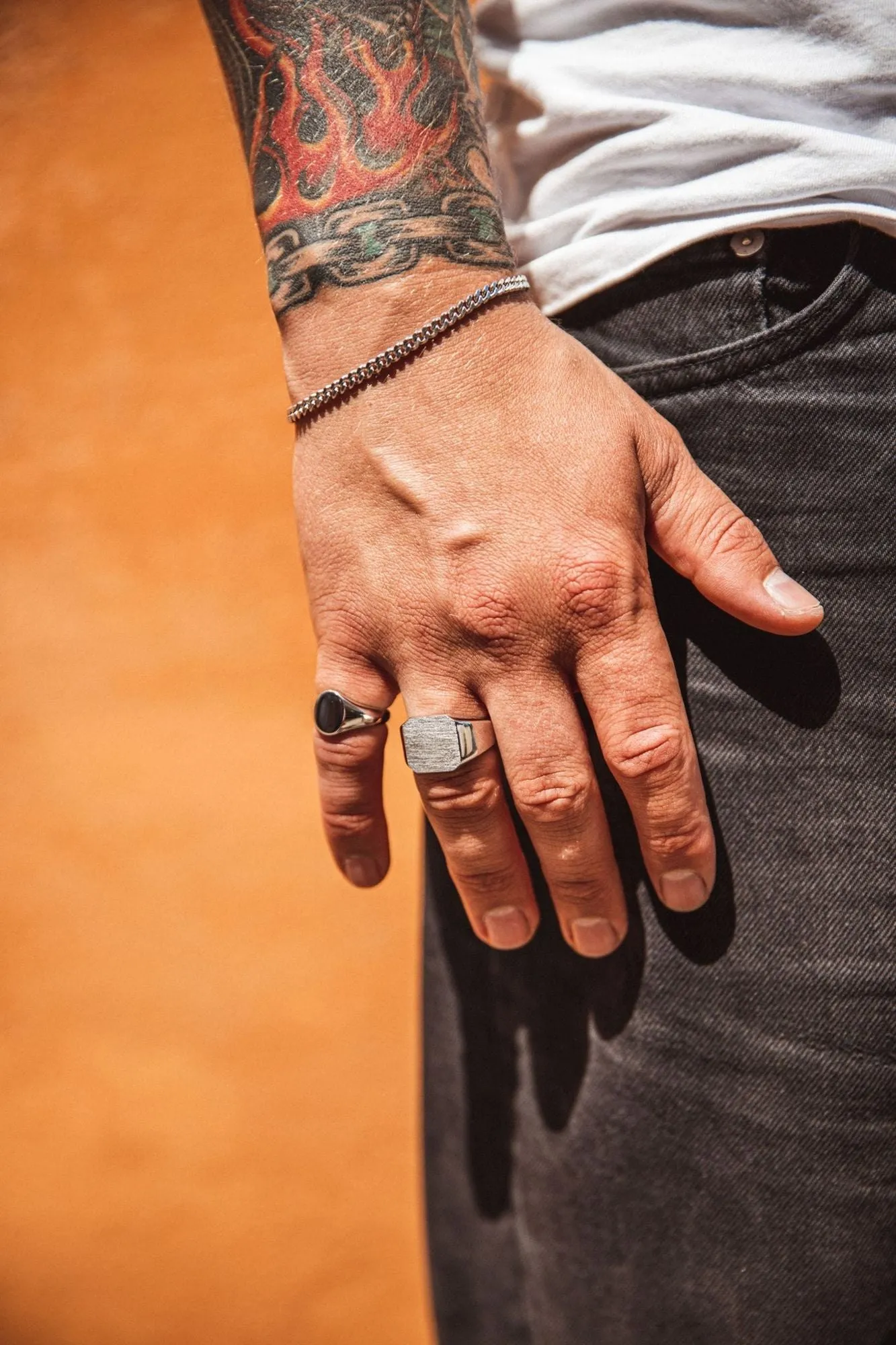 IX Mini Oval Signet Silver Ring