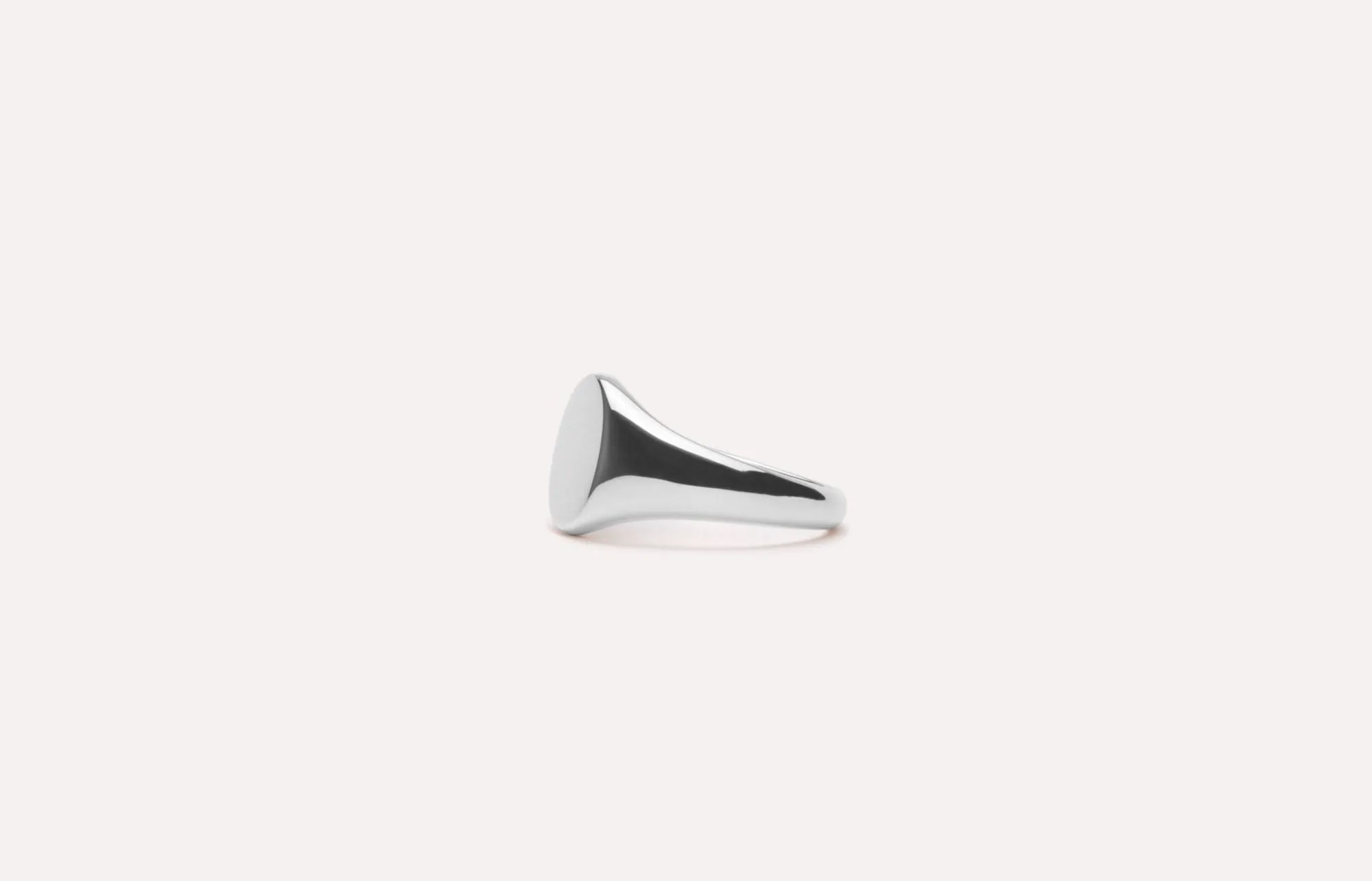 IX Mini Oval Signet Silver Ring