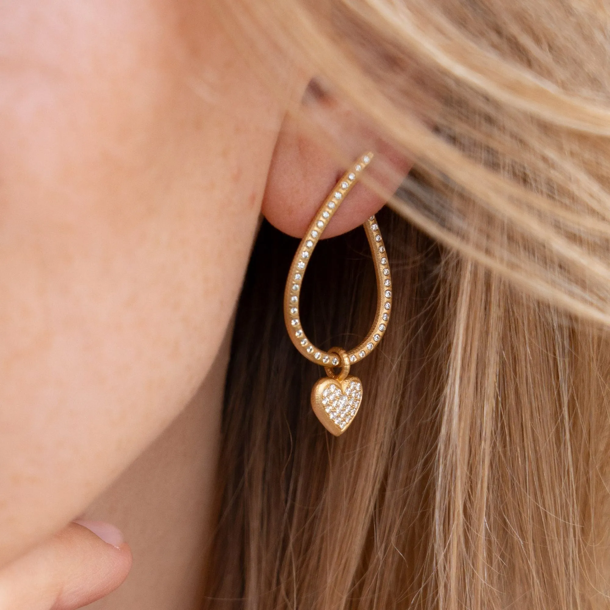 Kharisma Galaxy Medium 18K Gold Earrings w. Diamond