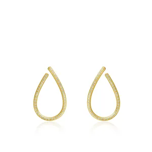 Kharisma Galaxy Medium 18K Gold Earrings w. Diamond