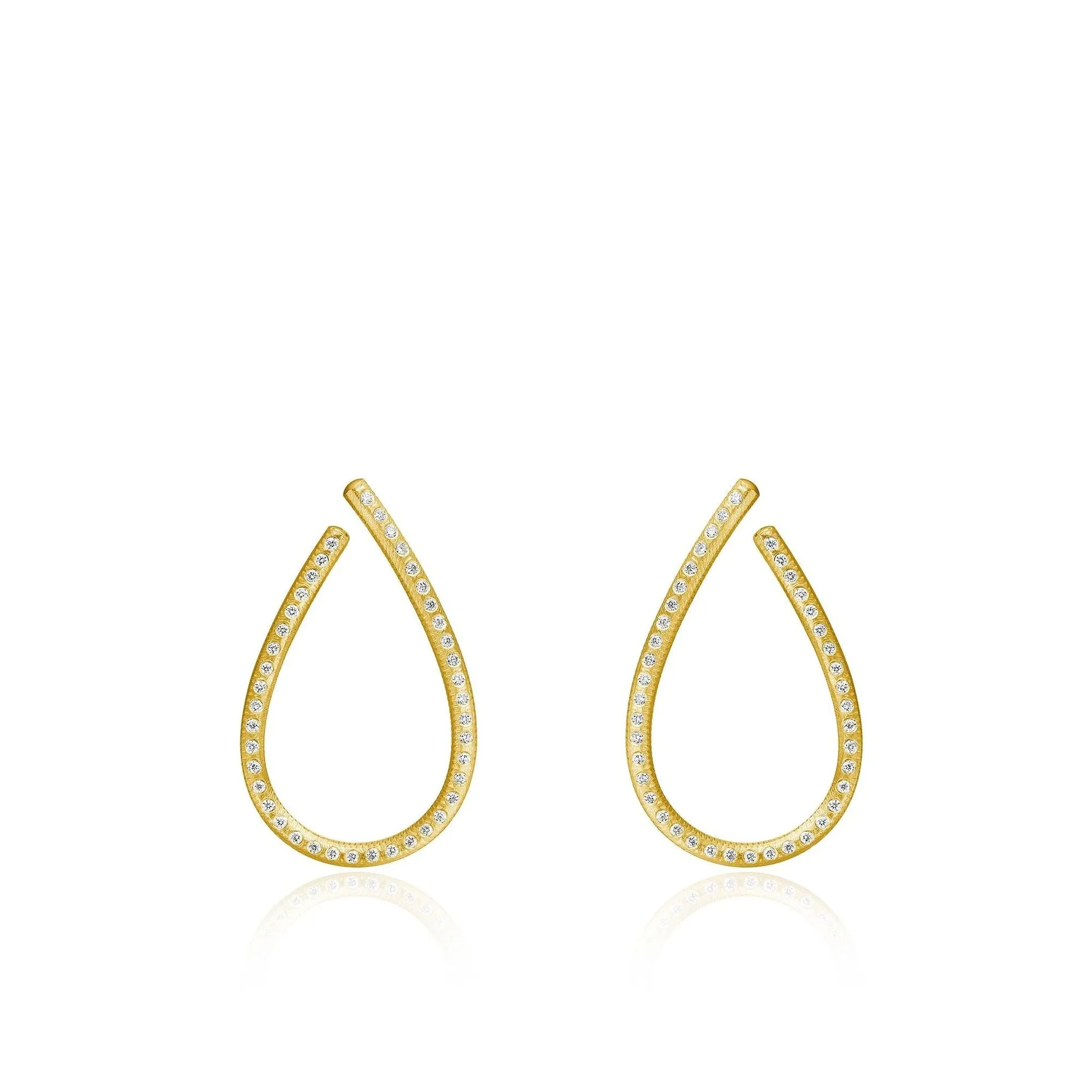 Kharisma Galaxy Medium 18K Gold Earrings w. Diamond