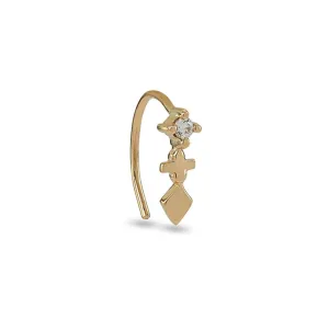Kitalla 14K Gold Earring w. Diamond