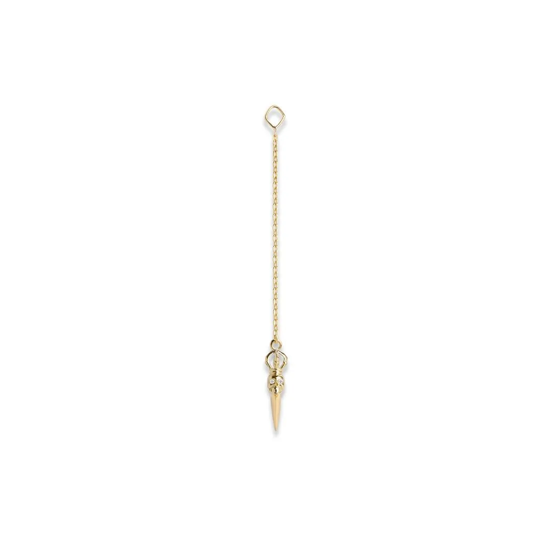 Laughing Skull Phurpa 18K Gold Pendant w. Diamond