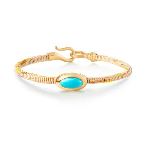 Life 4,5mm Golden 18K Gold Bracelet w. Turquoise