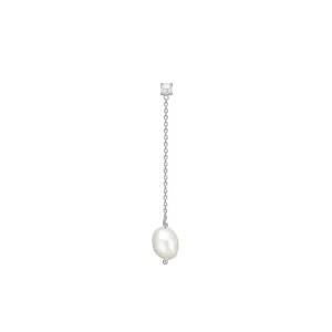 Long Silver Stud w. Pearls