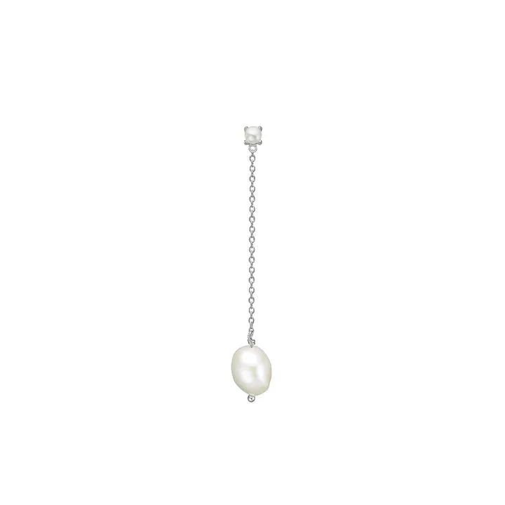 Long Silver Stud w. Pearls
