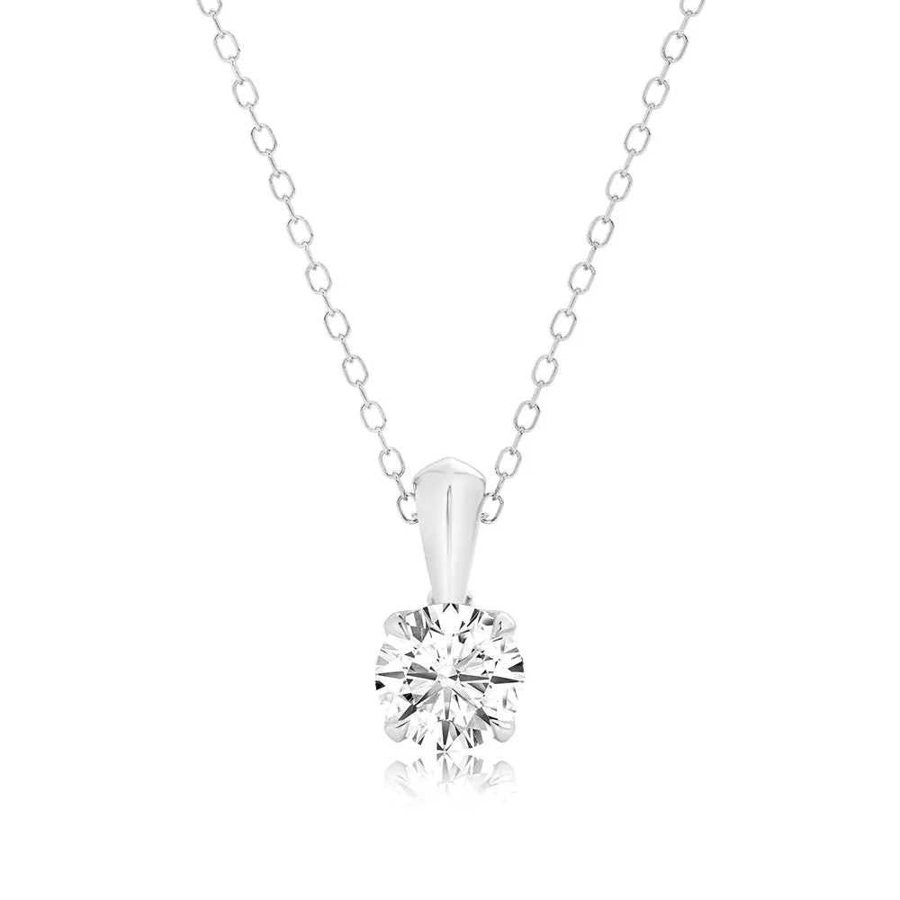 Luminesce Lab Grown 1 Carat Solitaire Diamond Pendant Sterling Silver Shiels