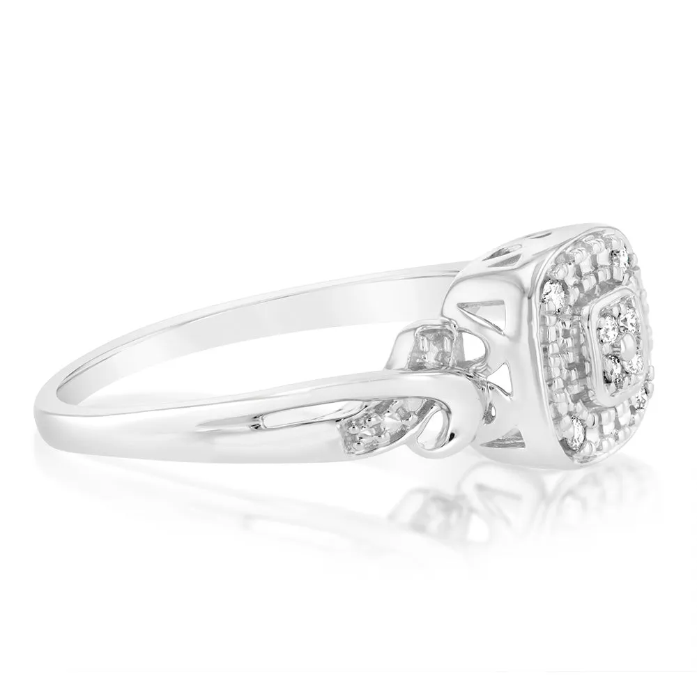 Luminesce Lab Grown 10 Diamonds Ring in Sterling Silver Shiels