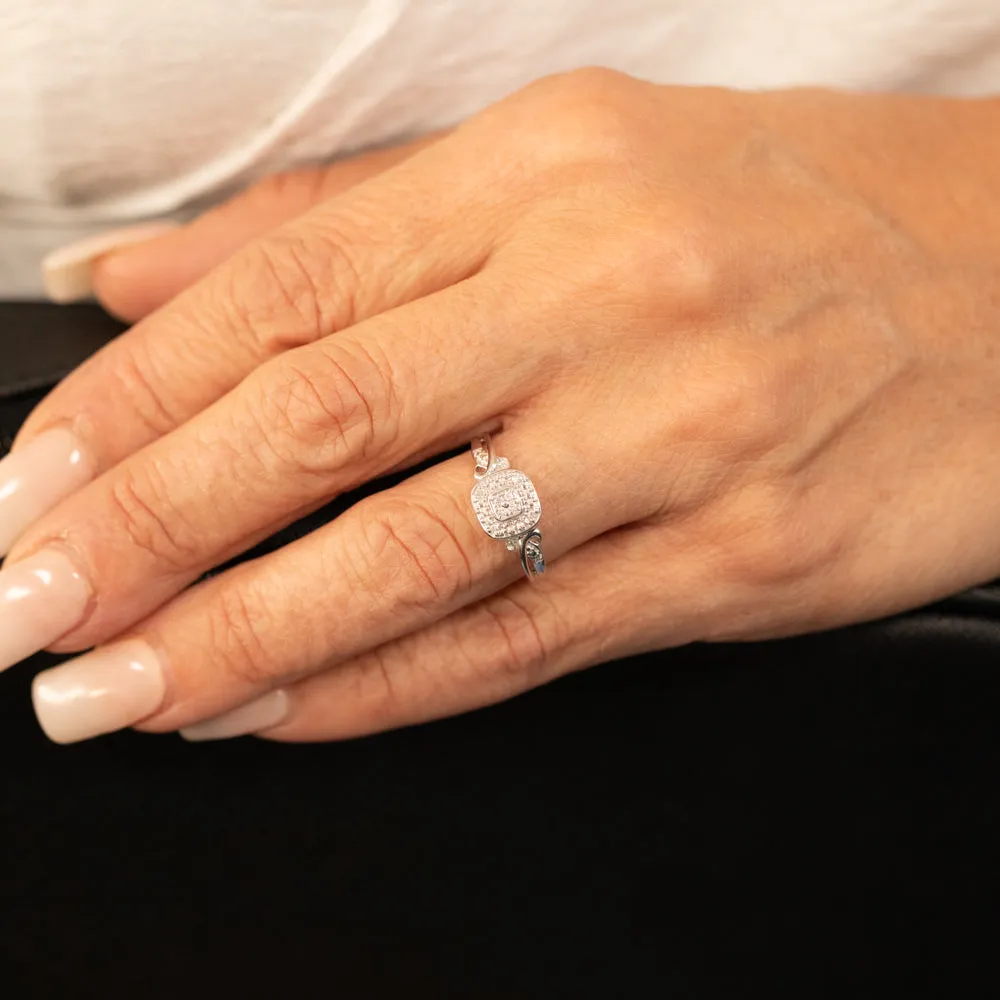 Luminesce Lab Grown 10 Diamonds Ring in Sterling Silver Shiels