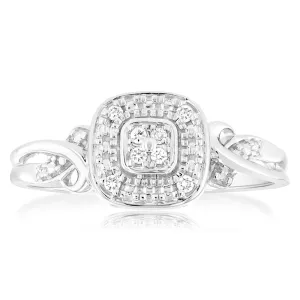 Luminesce Lab Grown 10 Diamonds Ring in Sterling Silver Shiels