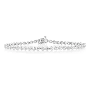 Luminesce Lab Grown 10ct White Gold 0.95 Carat Diamond Oval Shaped Tennis Bracelet Shiels