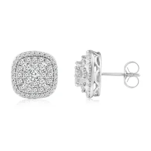 Luminesce Lab Grown 10ct White Gold 1 Carat Diamond Stud Earrings Shiels