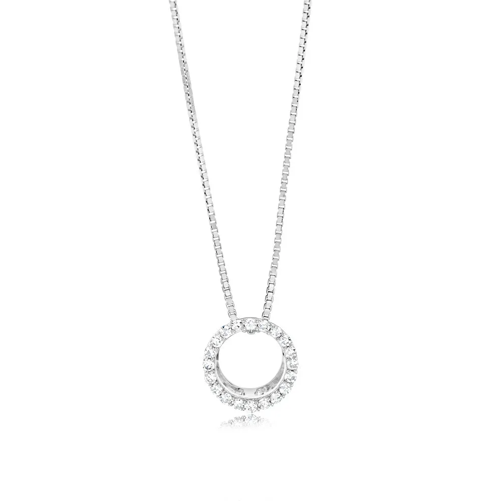Luminesce Lab Grown 1/10 Carat Diamond Circle of Life Pendant in Sterling Silver Shiels