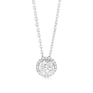 Luminesce Lab Grown 1.10 Carat Diamond Solitaire Halo Pendant Sterling Silver Shiels