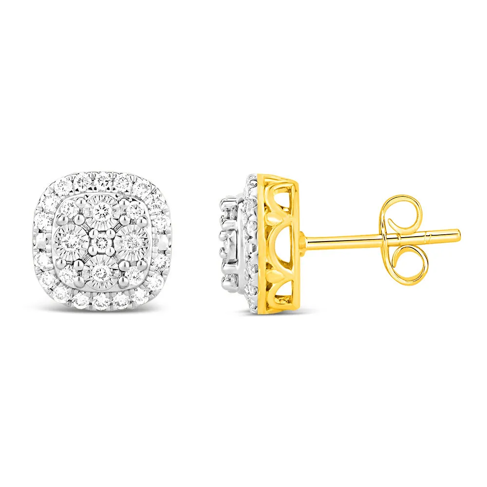 Luminesce Lab Grown 1/2 Carat Diamond Earrings in 9ct Yellow Gold Shiels