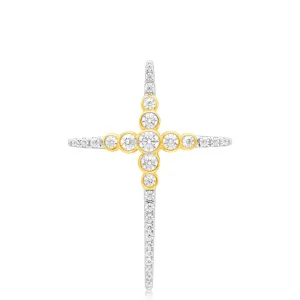 Luminesce Lab Grown 14ct Yellow Gold 1 Carat Diamond Cross Pendant Shiels