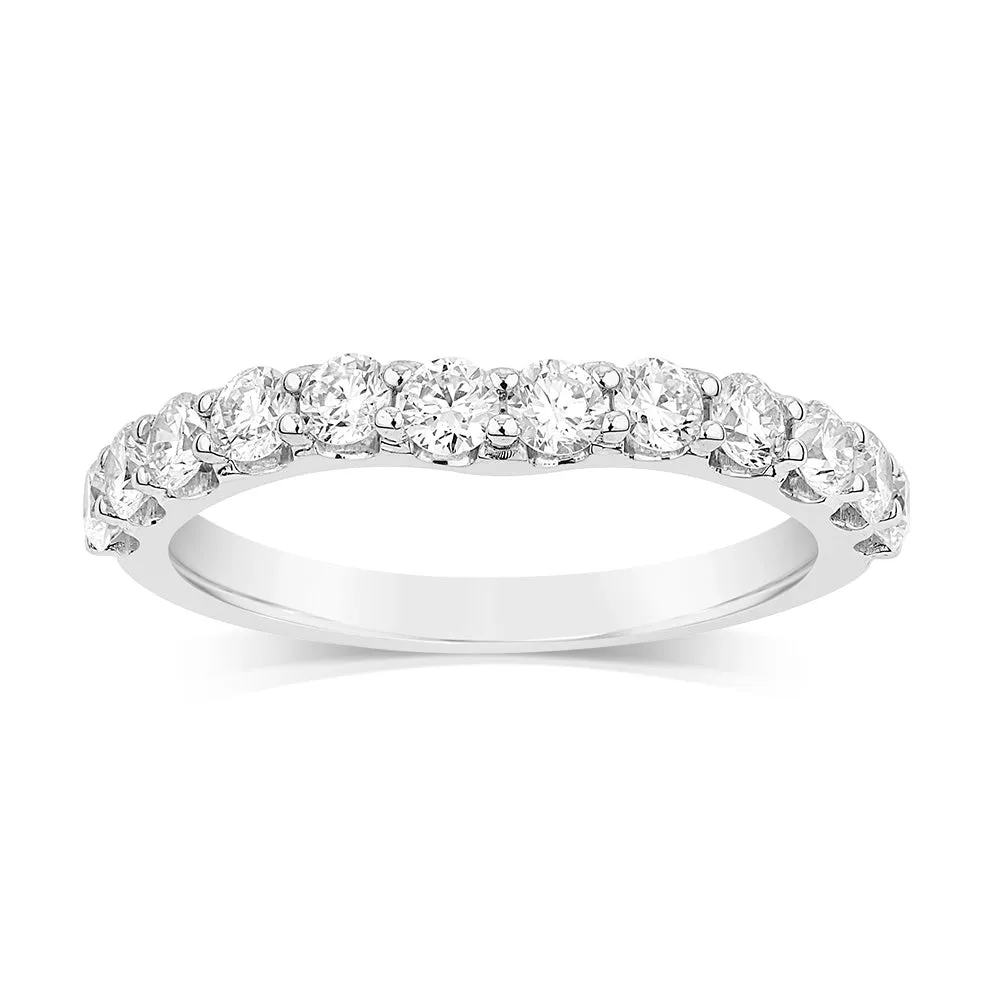 Luminesce Lab Grown 1.5 Carat Diamond Eternity Curve Ring in 18ct White Gold Shiels