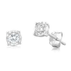 Luminesce Lab Grown 1/5 Carat Diamond Stud Earrings In Sterling Silver Shiels