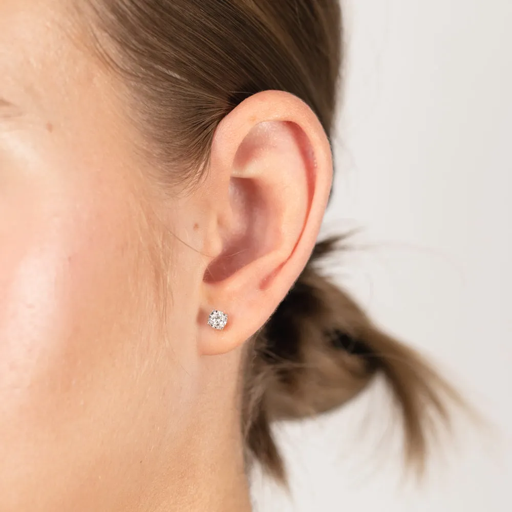 Luminesce Lab Grown 1/5 Carat Diamond Stud Earrings In Sterling Silver Shiels