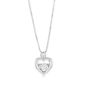 Luminesce Lab Grown 1/6 Carat Diamond Heart Pendant in Sterling Silver Shiels