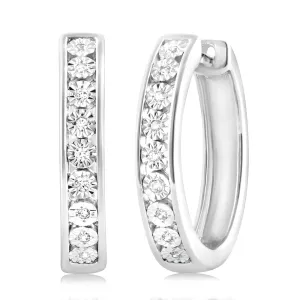 Luminesce Lab Grown 18 Diamonds Hoop Earrings in Sterling Silver Shiels