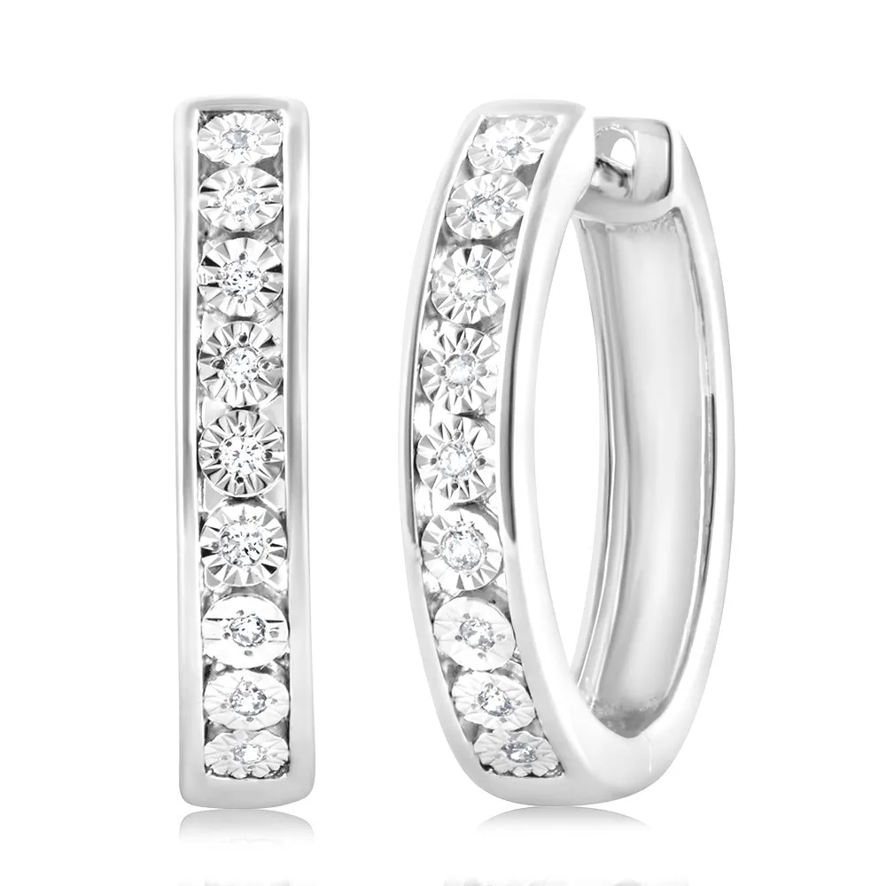 Luminesce Lab Grown 18 Diamonds Hoop Earrings in Sterling Silver Shiels