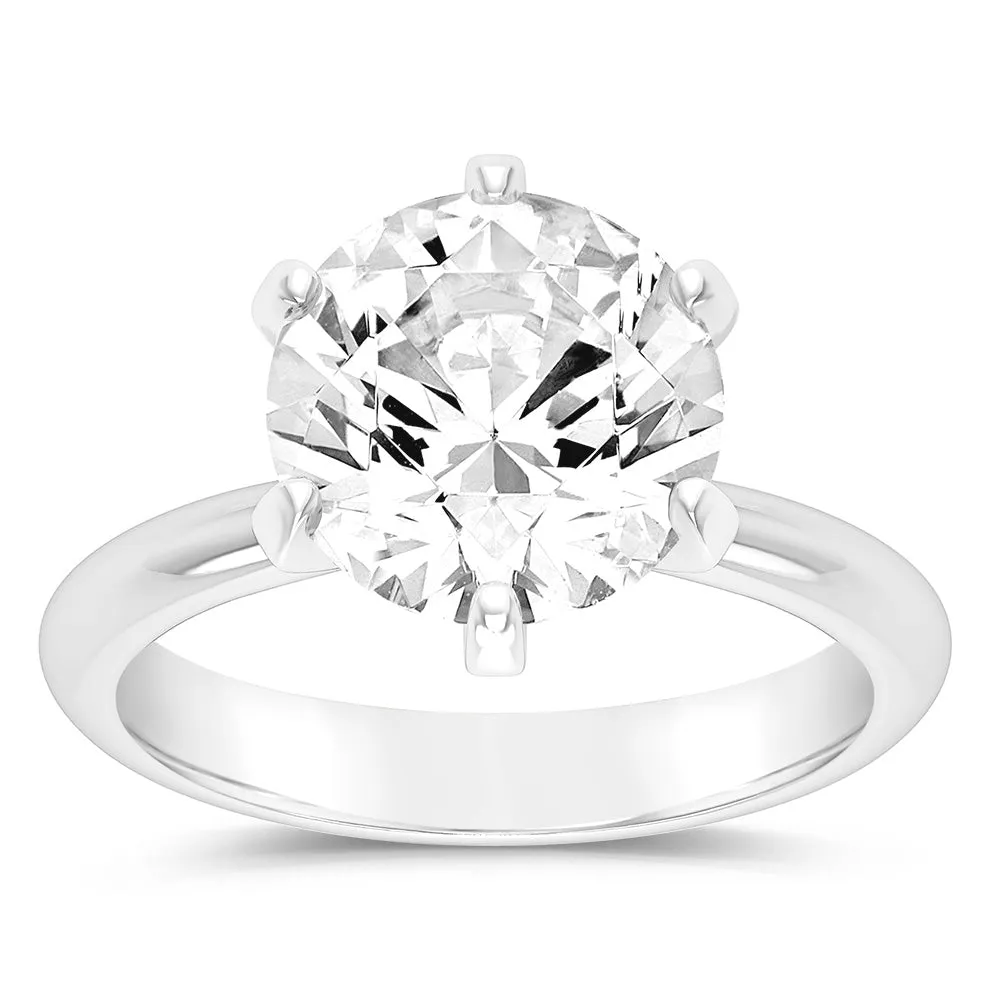 Luminesce Lab Grown 18ct White Gold Solitaire Ring in 5 Carat Certified Diamond Shiels