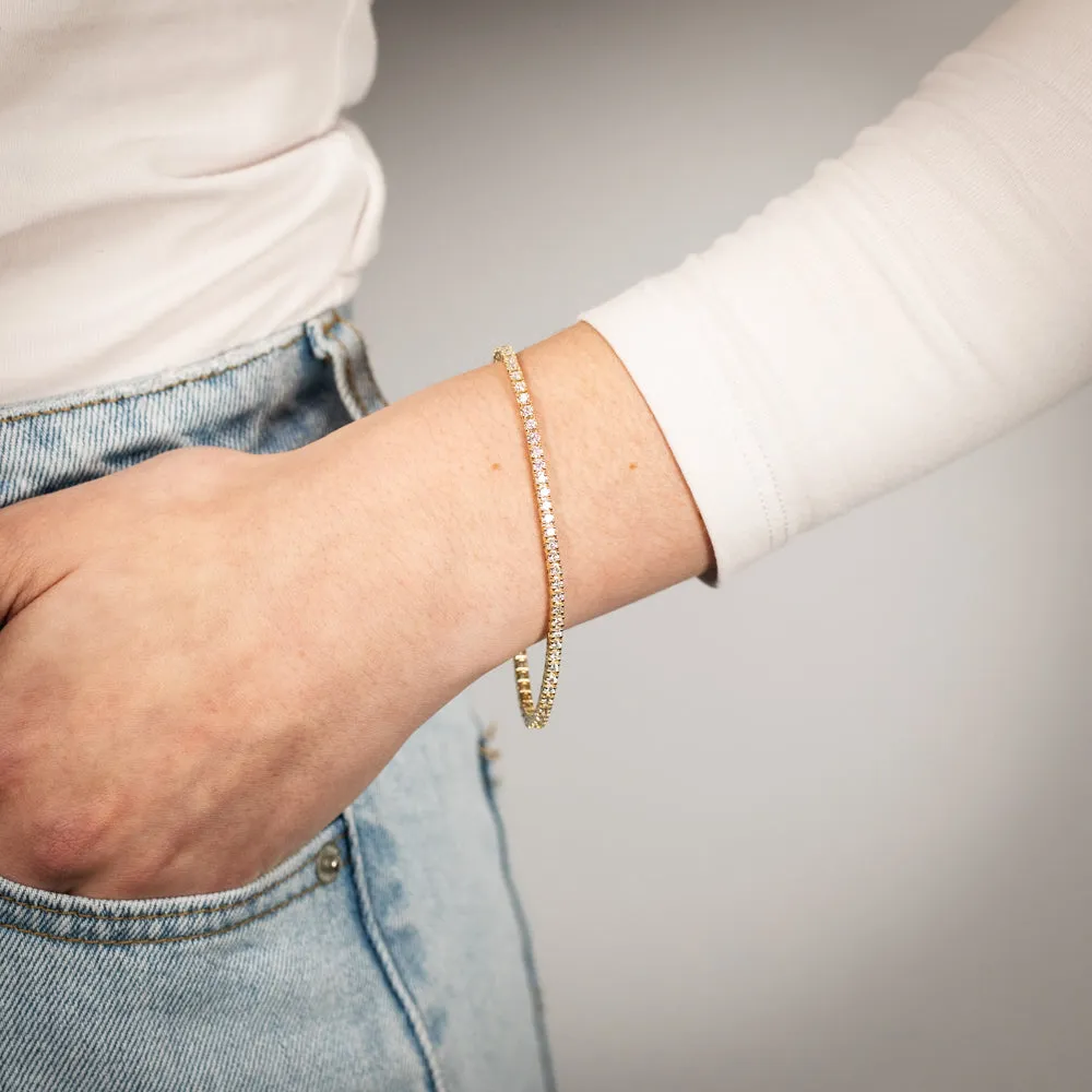 Luminesce Lab Grown 3 Carat Diamond Tennis Bracelet in 9ct Yellow Gold Shiels